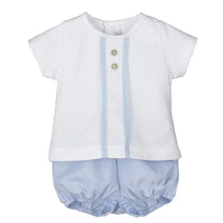 Conjunto corto pololo Caléndula azul bebé niño-17932-Calamaro Baby - Monitoskids