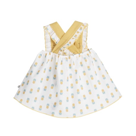 Vestido bebé tirantes estampado piñas Gaya-21324-Calamaro Baby - Monitoskids