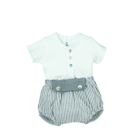 Conjunto corto bebé jubon y pololo Loreto-Calamaro Baby - Monitoskids