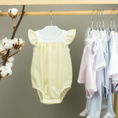 Pelele corto tirante volantes vichy-30250-Babidu - Monitoskids