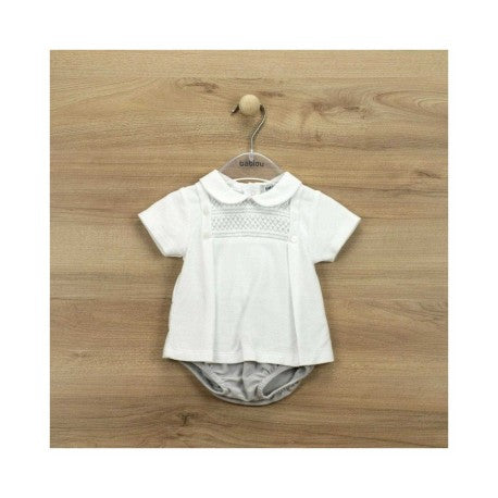 Conjunto ranita + camiseta manga corta cuello bebé-40350-BABIDÚ - Monitoskids