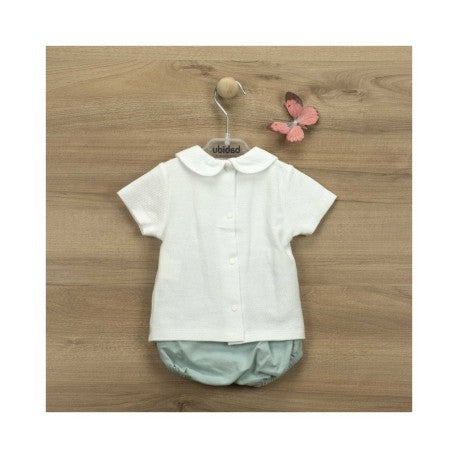 Conjunto ranita + camiseta manga corta cuello bebé Garden-42467-BABIDÚ - Monitoskids