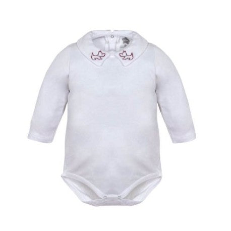 Body manga larga detalle perrito cuello Minhon - Monitoskids