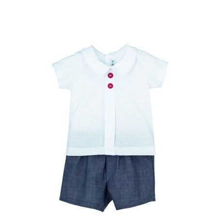 Conjunto corto bebé jubon y pololo Tulum-Calamaro Baby - Monitoskids