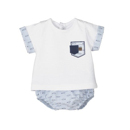 Conjunto bebé niño Alsine compuesto por pololo y camiseta manga corta -17952-Calamaro Baby - Monitoskids
