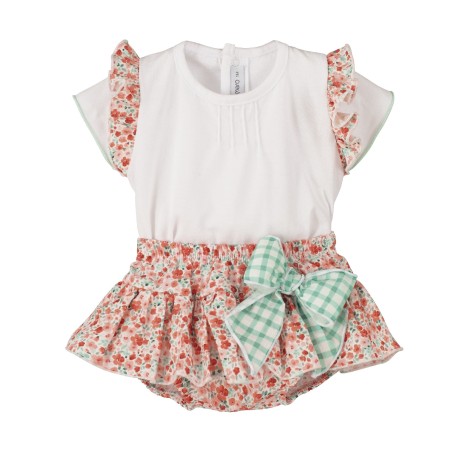 Conjunto corto pololo Prunela bebé niña-17954-Calamaro Baby - Monitoskids