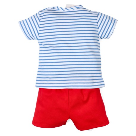 Conjunto camiseta manga corta rayas y short liso-27840-Tony Bambino - Monitoskids