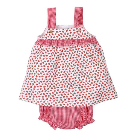 Conjunto camiseta tirante ancho estampado fresas y cubrepañal estampado vivhy-27803-Tony Bambino - Monitoskids
