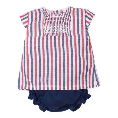Conjunto corto camiseta estampado rayas y cubrepañal liso-27846-Tony Bambino - Monitoskids