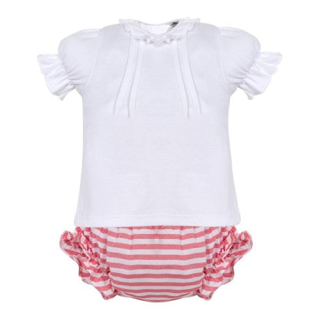 Conjunto 2 piezas corto bebe niña( camiseta + cubrepañal )-MN8558-Minhon - Monitoskids