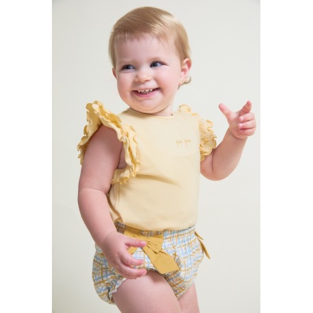 Conjunto 2 piezas bebé niña: camiseta y cubrepañal pio pio-261050-Street Monkey - Monitoskids
