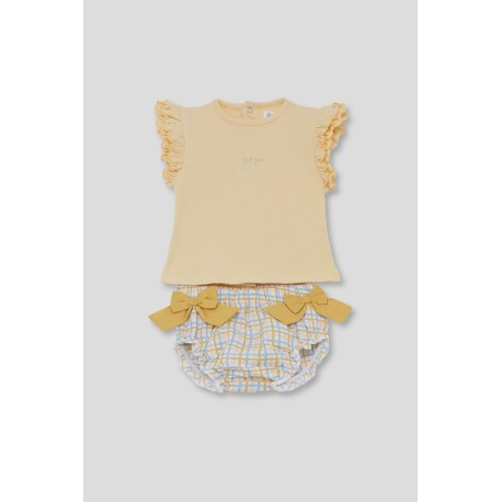 Conjunto 2 piezas bebé niña: camiseta y cubrepañal pio pio-261050-Street Monkey - Monitoskids