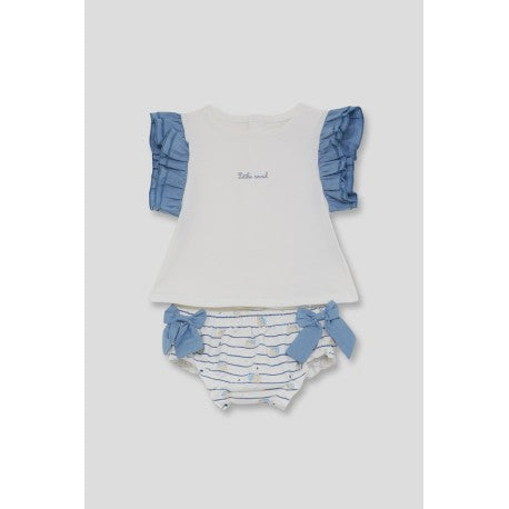 Conjunto corto 2 piezas bebé niña: camiseta y cubrepañal-261000-Street Monkey - Monitoskids