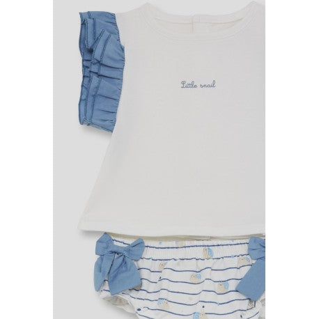 Conjunto corto 2 piezas bebé niña: camiseta y cubrepañal-261000-Street Monkey - Monitoskids