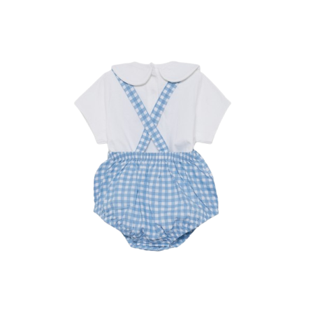 Conjunto 2 piezas: camiseta y peto corto cuadros bebé niño-262002-Street Monkey - Monitoskids