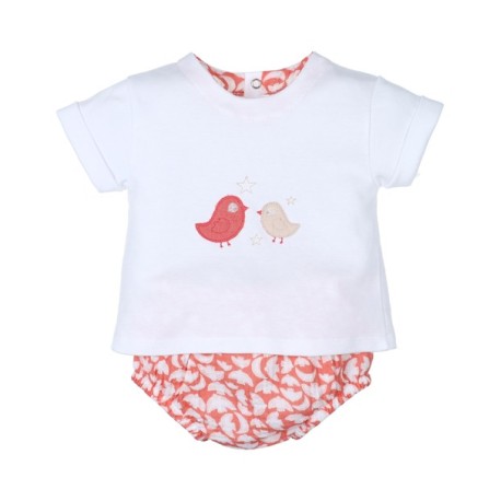 Conjunto corto 2 piezas pajaritos bebé niño-30538-Tony Bambino - Monitoskids