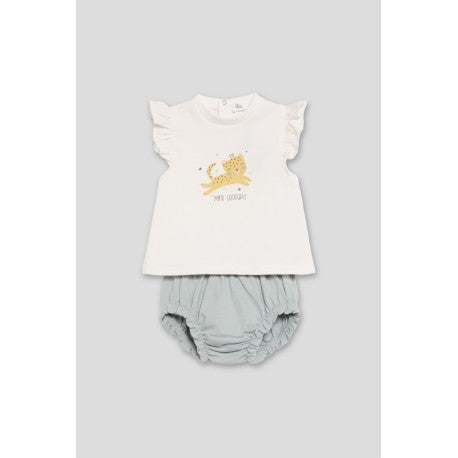 Conjunto corto algodón bebé niña camiseta y cubrepañal-251040-Street Monkey - Monitoskids