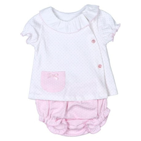 Conjunto corto 2 piezas bebé niña topitos-29576-Tony Bambino - Monitoskids
