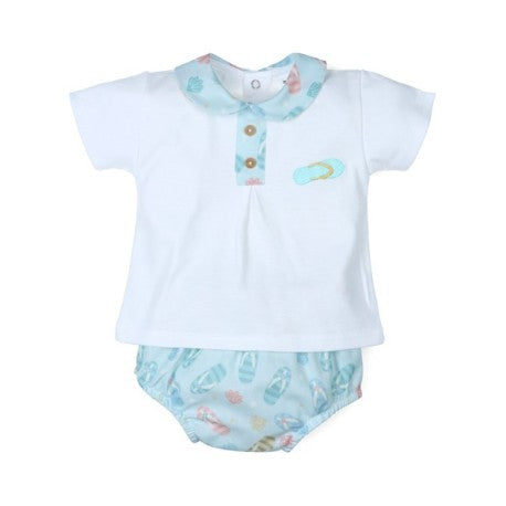 Conjunto corto 2 piezas bebé niño chanclas-29337-Tony Bambino - Monitoskids