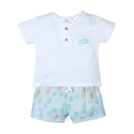 Conjunto corto 2 piezas bebé niño chanclas-29340-Tony Bambino - Monitoskids