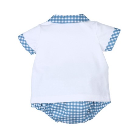 Conjunto corto 2 piezas bebé niño cuadros-32352-Tony Bambino - Monitoskids