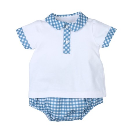 Conjunto corto 2 piezas bebé niño cuadros-32352-Tony Bambino - Monitoskids