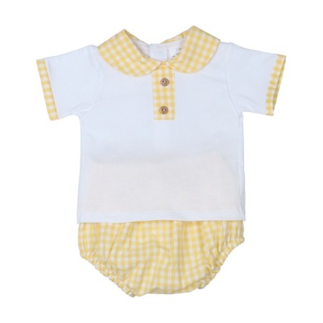 Conjunto corto 2 piezas bebé niño cuadros-30927-Tony Bambino - Monitoskids