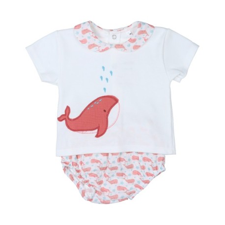 Conjunto corto 2 piezas bebé niño Ballena-30958-Tony Bambino - Monitoskids