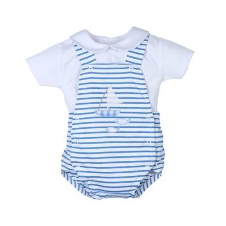 Conjunto corto 2 piezas peto para bebé barquito-29432-Tony Bambino - Monitoskids