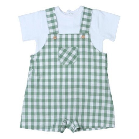 Conjunto corto peto vichy de 2 piezas bebé niño-32272-Tony Bambino - Monitoskids