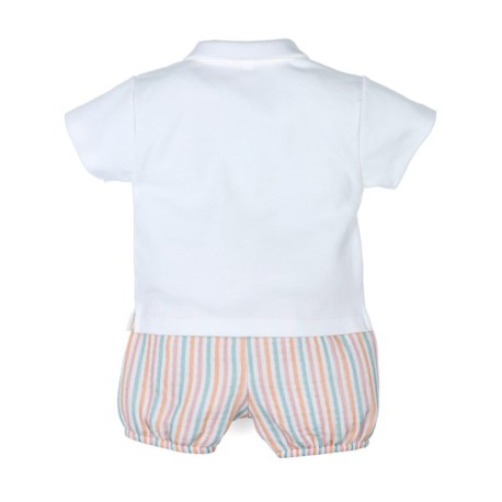 Conjunto corto de 2 piezas con detalle de barco bebé niño-32329-Tony Bambino - Monitoskids