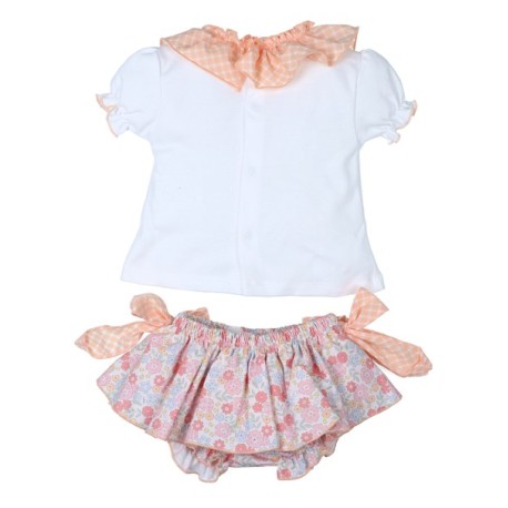 Conjunto corto de 2 piezas bebé niña detalle de pajaritos-32308-Tony Bambino - Monitoskids