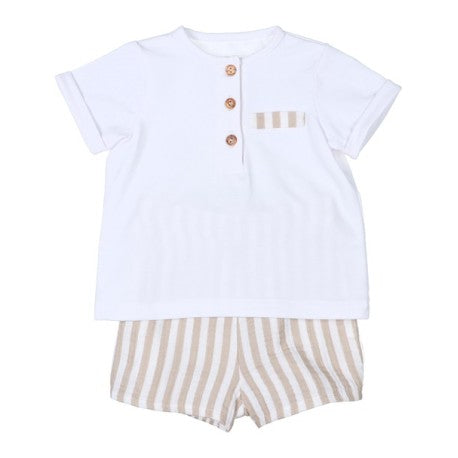 Conjunto corto de 2 piezas rayas bebé niño-32370-Tony Bambino - Monitoskids