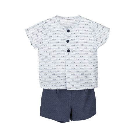 Conjunto pantalón corto Alsine bebé niño-17953-B-Calamaro Baby - Monitoskids
