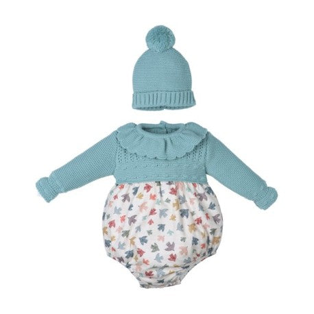 Conjunto 2 piezas bebé ranita manga larga tejido combinado y gorro punto-29863-Tony Bambino - Monitoskids