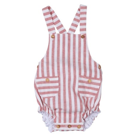 Peto corto bebé rayas blanco y rojo, fabricado en España - Monitoskids