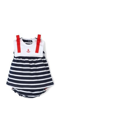 Conjunto bebé vestido estilo marinero y cubrepañal-26345-Tony Bambino - Monitoskids